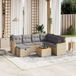 Maison Exclusive - Ensemble de meubles de jardin 8 pièces avec canapé et coussins, beige, en polyrotin