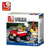 Sluban Jeep de Brandweerman, bouwstenen, M38-B0621, meerkleurig