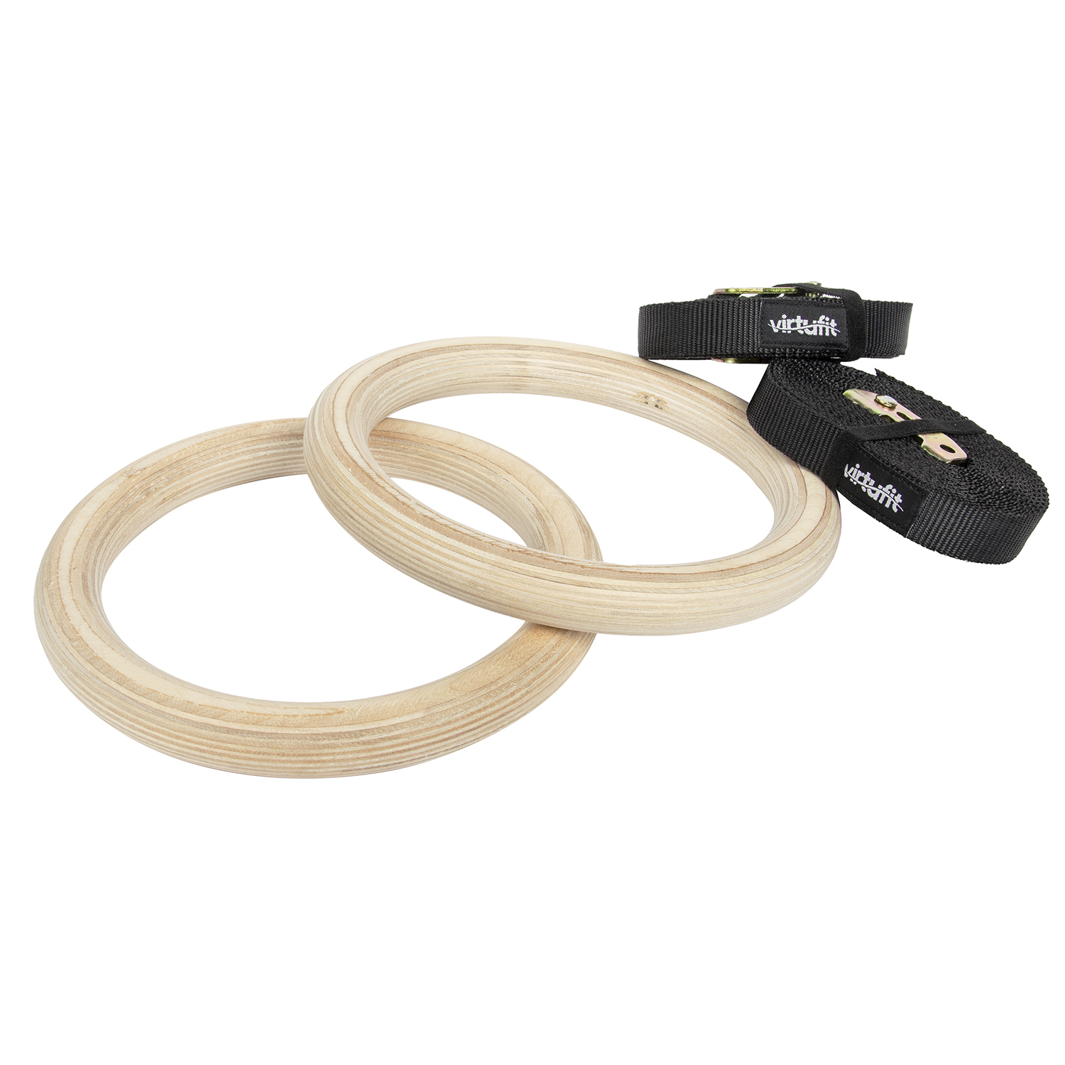 Virtufit Houten Crossfit Gym Ringen - Inclusief straps