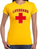 Bellatio Decorations lifeguard verkleed t-shirt dames - strandwacht/carnaval outfit - geel M