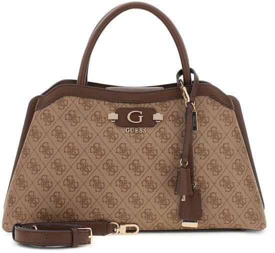 GUESS Lindsey Girlfriend Satchel Latte Logo schoudertas handtas bruin