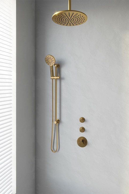 Brauer Gold Edition Regendoucheset Inbouw - Geborsteld Goud PVD - Ø30cm Hoofddouche - Ronde Handdouche