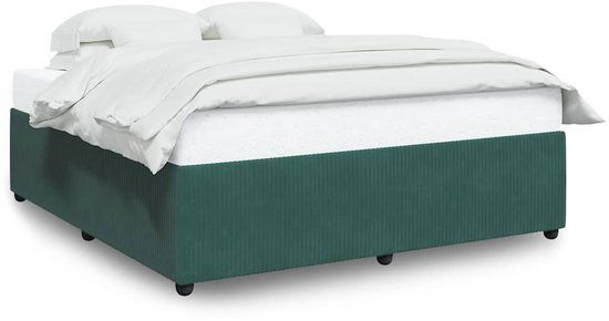 vidaXL Bedframe - 200x200 cm - Fluweel - Donkergroen