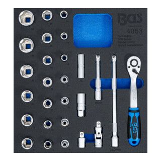 BGS Werkplaatswagen inzet - Dopsleutelset 1/2 inch 27-delig