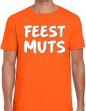Bellatio Decorations Shoppartners Bv Feestmuts tekst t-shirt - oranje - heren - Foute party kleding - korte mouwen - katoen XL