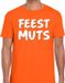 Bellatio Decorations Shoppartners Bv Feestmuts tekst t-shirt - oranje - heren - Foute party kleding - korte mouwen - katoen XL