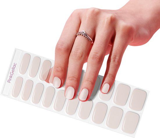 Pink Gellac UV Nagelstickers - Gellak Stickers 0015 Romantic Chrome - Nail Art Gel Stickers voor Nagels - 20 stuks in 10 maten