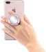 Jumpop Uittrekbare handgreep voor smartphones [zelfklevend, geïntegreerde spiegel, ook geschikt voor grote handen, slaapfunctie] - glanzend rood goud