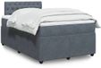 vidaXL Boxspringbed met matras, donkergrijs, 120x190 cm, fluweel