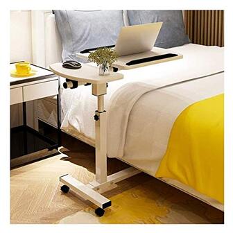 FBFFB Nachtkastje C-vormige basis Laptopbureau Thuiskantoor Bijzettafel Mobiele tafel Werkstation Dagen Overbedtafel, Mobiel laptopbureau, in hoogte en hoek verstelbaar (kleur: kleur B) (kleur a)
