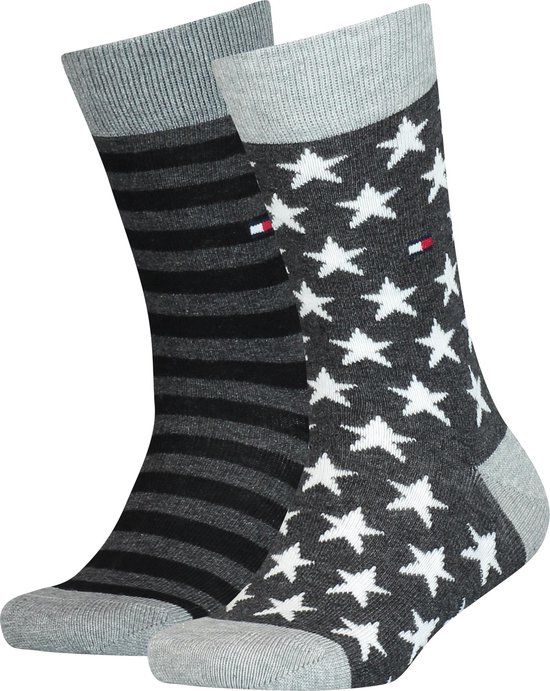 Tommy Hilfiger KIDS SOCK 2P STARS AND STRIPES Sokken Maat 31-34 - Zwart - Unisex