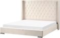 Beliani LUBBON - Tweepersoonsbed - Gebroken wit - 180 x 200 cm - Fluweel