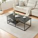 en.casa Salontafel Raukurg marmerlook zwart 120x60x44 cm