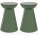 Idmarket - Lot De 2 Tables D'Appoint Rondes 30 Cm – Tables De Chevet En Métal Vert Kaki – Design Contemporain Pour Salon Et Chambre – Dimensions 30x30x44 Cm