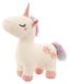 Licorne en peluche arc-en-ciel - Jouet doux - 30 cm - Blanc et rose