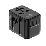 Offgridtec Reisadapter universeel wereldwijd 2X USB-A en 2X USB-C zwart