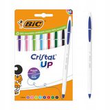 BIC Cristal Up Set - 8 Kleurrijke Ballpoint Pennen, Dikke Punt (1.2mm)