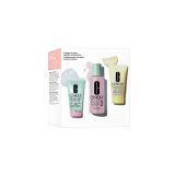 Clinique Skin School Type 3 Set pour femmes - Peau grasse - Nettoyant, matifiant, rafraîchissant - Comprend nettoyant visage, lotion visage, hydratant visage