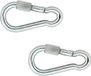 Dulimex B.V. 2x stuks mousqueton avec fermeture à vis acier zingué 12 cm