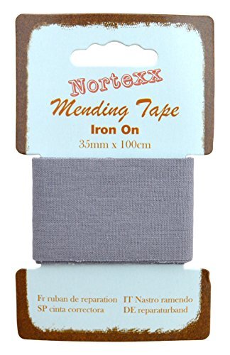 Nortexx Iron On Repair Tape-Grijs, 100% Katoen, 14 x 8 x 1 cm