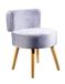 Echtwerk Fauteuil Milo, gestoffeerde stoel, Scandinavische stoel, comfortabele stoel, hoge rugleuning, zachte schuimvulling, voor woonkamer en leeshoek, houten poten, 44 x 58 cm, 4 kg, grijs