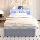 OKWISH Slaapbank 90x200 cm - Grijs