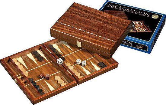 Philos Backgammon Epirus klein 25.5x18.2cm - Denkspel - Hout - 6+ jaar