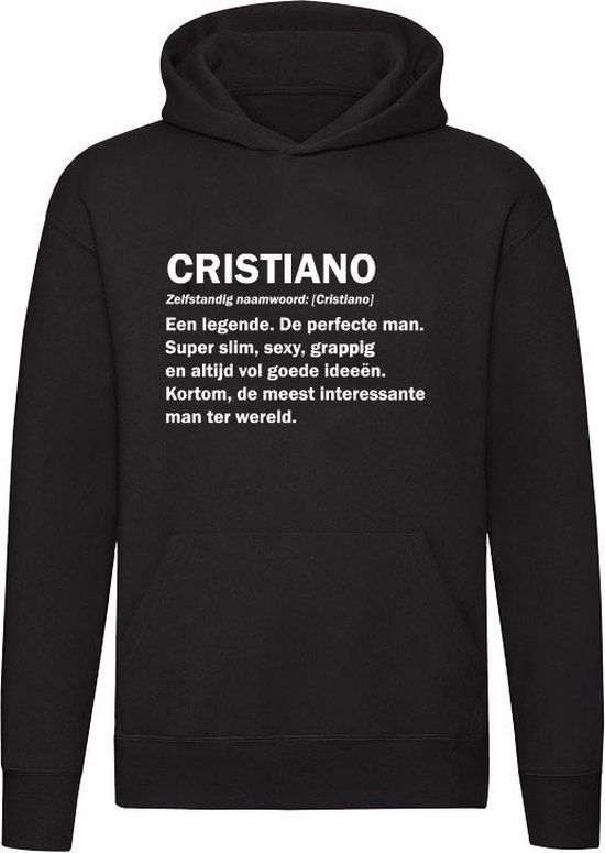 Sol's Cristiano Grappige Hoodie - Zwart - Unisex - Katoen - Cadeau