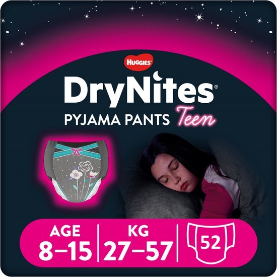 DryNites luierbroekjes - meisjes - 8 tot 15 jaar (27 - 57 kg) - 52 stuks - extra voordeel