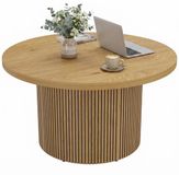 HOMCOM Salontafel - MDF, Metaal - 80 x 80 x 45 cm - Natuurlijke houtafwerking