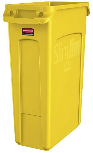 Rubbermaid Rubbermaid Commerciële Producten Geventileerd Slim Jim Rubbish Bin Afval Receptakel, 87 L, Geel, 1