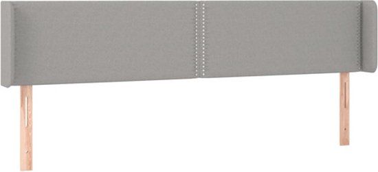 vidaXL Hoofdbord met randen 203x16x78/88 cm stof lichtgrijs