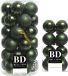 Bellatio Decorations Shoppartners Bv 53x stuks kunststof kerstballen donkergroen 4 en 6 cm