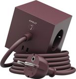Avolt - Square 1 - prise design avec USB-C - câble 1.8m - rouge mulberry Bauhaus