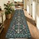 Omgoods - Tapis de couloir en fleurs, noir, 80 x 300 cm