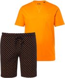 JP 1880 - Heren - pyjama Buik-Fit loungewear tweedelig tot 8XL - Oranje - Maat XL