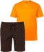 JP 1880 - Heren - pyjama Buik-Fit loungewear tweedelig tot 8XL - Oranje - Maat XL