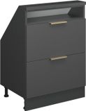 Vicco R-Line Keukenkast voor schuine wand – 60 cm met 2 laden Antraciet-goud