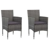 VidaXL Tuinstoelen 2 stuks Gecapitonneerde zitting Polyester Grijs