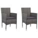 VidaXL Tuinstoelen 2 stuks Gecapitonneerde zitting Polyester Grijs