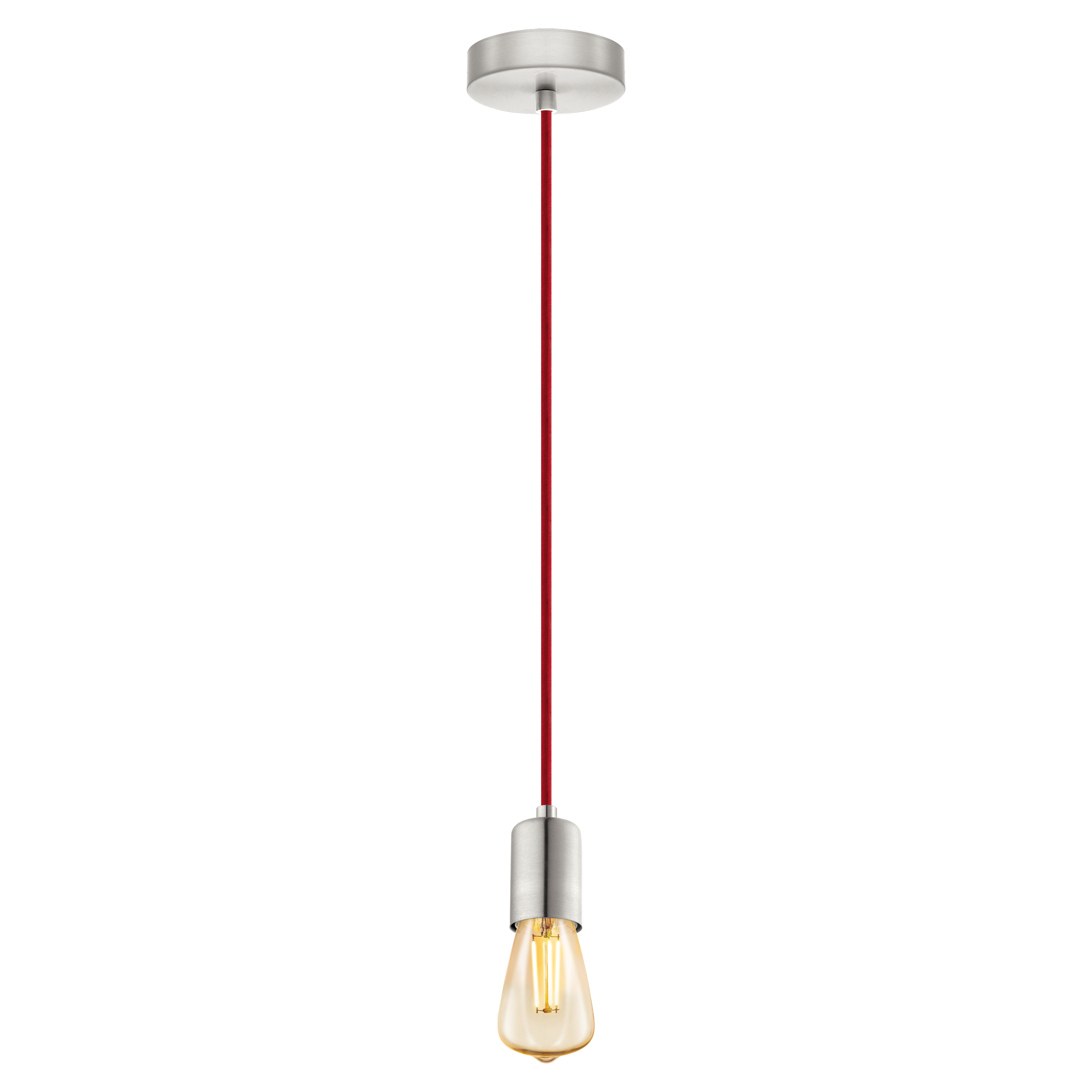 EGLO Yorth Hanglamp - Rood/Zilver - E27 - 200cm