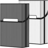 Holland Connections Boîte portable (set de 2), interrupteur magnétique, pour hommes et femmes, accessoires, boîte en métal et plastique (gris argent, 85 mm extra large)