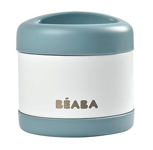 Béaba Roestvrijstalen portiebeker 500 ml baltic blauw/wit