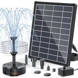 Poposoap Fontaine Solaire 6,5w Avec Filtre, Pompe Solaire Pour Bassin, Bain D’oiseaux & Aquarium, Aide À Filtrer L’eau