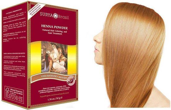 Surya Brasil Henna Poeder Haarverf - Aardbei Blond - 50 g