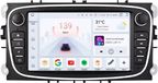 Ford Autoradio avec Bluetooth et CarPlay – convient pour Ford Focus, S-Max, Mondeo, Galaxy, C-Max, Kuga – compatible avec Apple et Android – installation stéréo – système de navigation – 4 Go de RAM, 32 Go de mémoire interne – écran 7 pouces