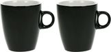 Cosy & Trendy Koffiekopjes/bekers - Set van 10x stuks - zwart - 190 ml - Keramiek - glans finish