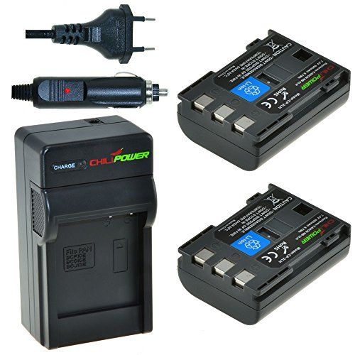 ChiliPower 2 x NB-2LH accu's voor Canon - inclusief oplader en autolader