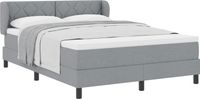 vidaXL Boxspringbed met hoofdeinde Lichtgrijs 140 x 200 cm Stof