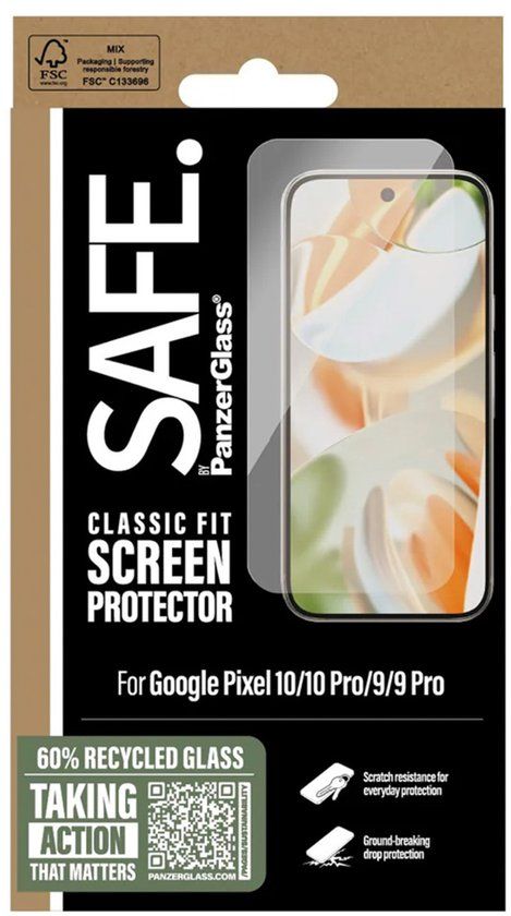 SAFE by PanzerGlass Classic Fit Screenprotector voor de Google Pixel 10 / 10 Pro